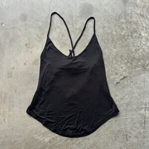 P'tula Lace-Trim Strappy Back Tank Top Women's Size Medium Black Sleepwear